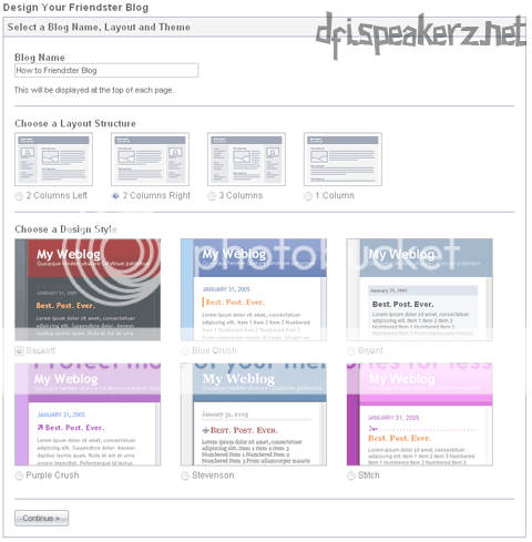 select friendster layout style select friendster layout st How to create Friendster Blog